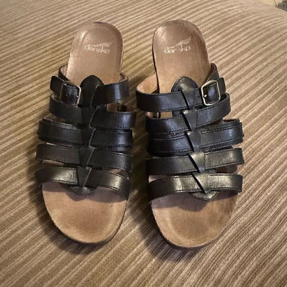 Dansko black leather mule heel (41)